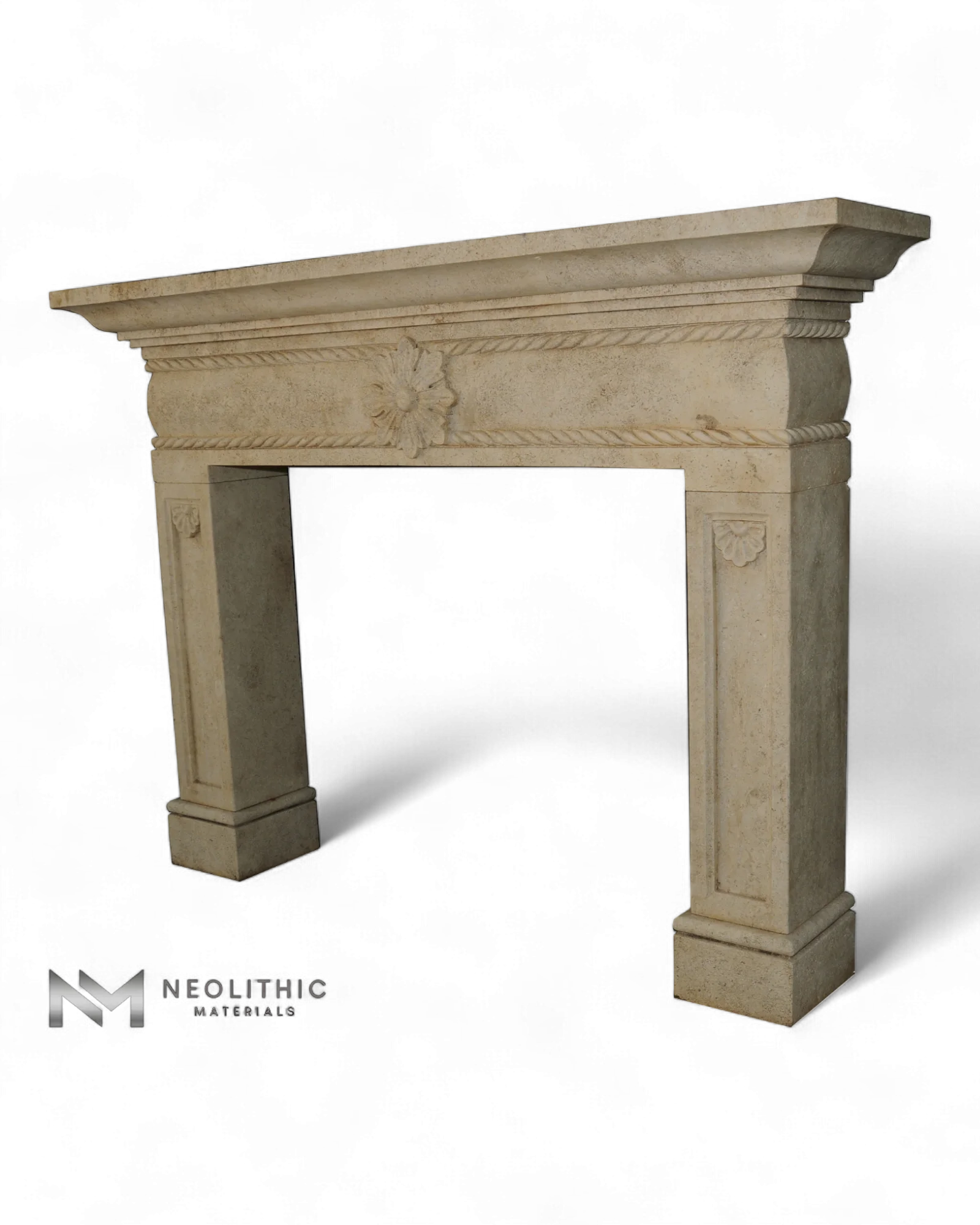 Limestone Fireplace Mantel - Image 2